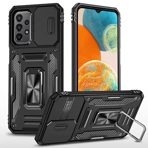 Чохол Epik Camshield Army Ring для Samsung Galaxy A13 4G/A04s ударостійкий Чорний/Black - фото 4