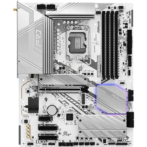 Материнская плата AsRock Z890 PRO RS WIFI WHITE (1851/Z890, 4xDDR5, PCIex16, HDMI/DP/TB4, 4xSATA, 4xM.2, 2.5Glan, 7.1c
