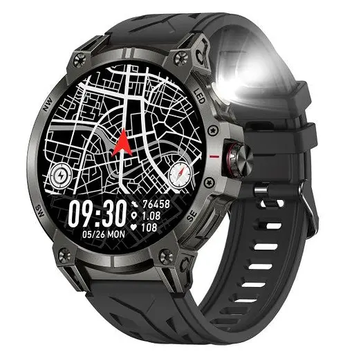 Розумний наручний спортивний годинник Smart Stalker Max з компасом (Чорний)