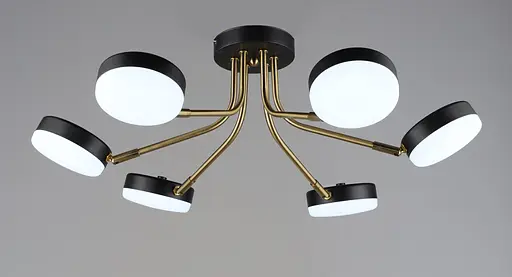 Люстра світлодіодна акрилова у вітальню Sirius B N6665/6 COP+BK