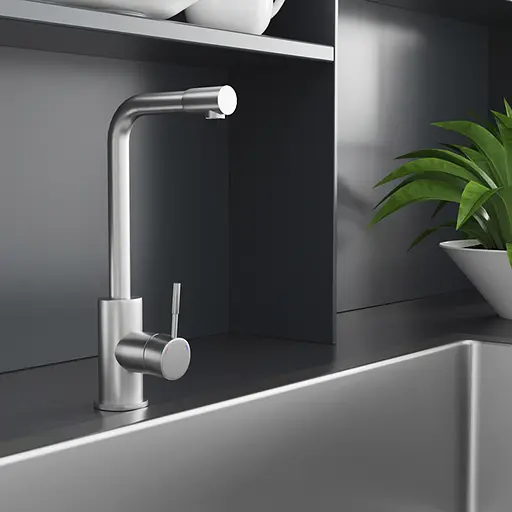 Змішувач для кухні Kroner KRP Edelstahl Klassisch - ESG034 CV022991 Хром матовий - фото 10