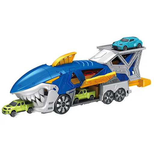 Трейлер Акула, 33 см, з набором машинок, 2 шт., на запуску, P932-A