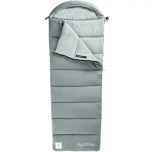 Спальник с капюшоном Naturehike M400 NH20MSD02, 1°C правый серый - фото 1