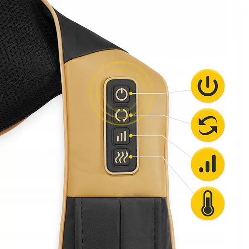 Накидка-масажер 4FIZJO Shiatsu Ultra+ для шиї та спини, акумуляторна 4FJ0566 Black/Gold (P-5907739319081) - фото 6