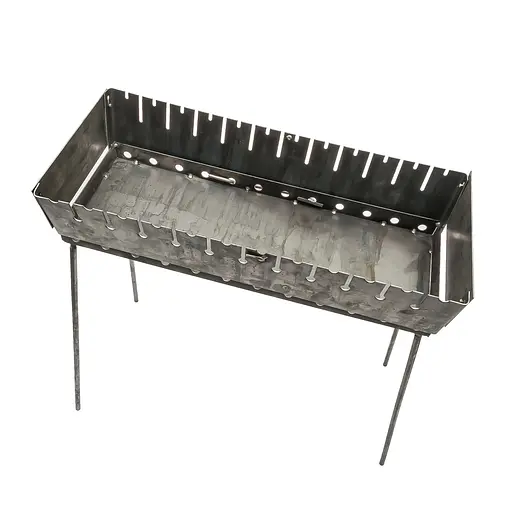 Розкладний розбірний мангал валіза дворівневий на 12 шампурів, Wood&Steel Чорний 82024 - фото 6