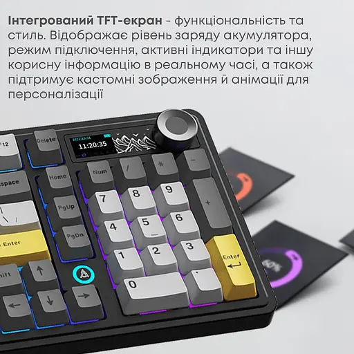 Клавиатура Ajazz AK980 V2 Gift Switch V2 Black Gray Yellow (AK980-V2-G-BGY) - фото 11