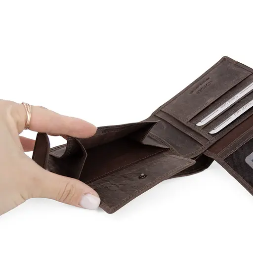 Гаманець чоловічий шкіряний Nordee HJORT 8806A темно-коричневий - фото 7