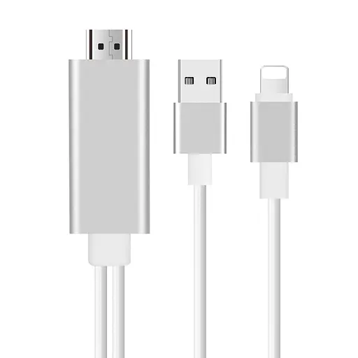 Конвертер Lighting (папа) на HDMI (папа) 1.8м White MHL 4K/2K