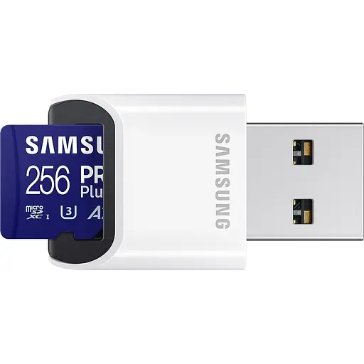 Карта памяти Samsung microSDXC 256GB Class 10 UHS-I U3 V30 A2 PRO Plus + W/Reader (MB-MD256SB/WW) (112860) - фото 2