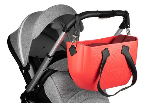 Сумка MyMia ручки эко-кожа, коврик, ремни для коляски, красно-черный Nuvita det0018685 - фото 8