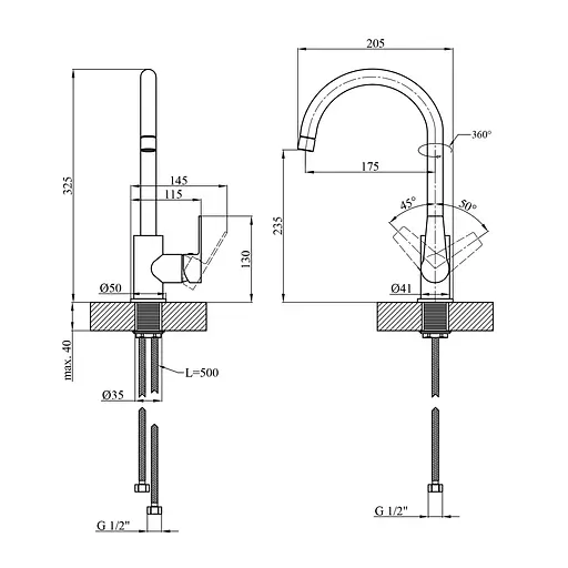 Змішувач для кухні Kroner KRP Hagen - C030 Хром - фото 2