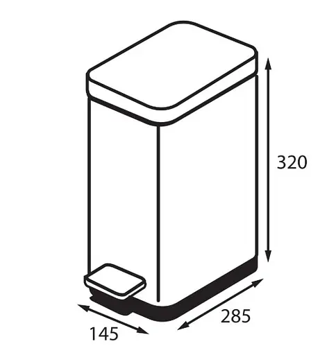 Відро для сміття Koer TC-010206-08 з плавним закриттям прямокутне 6 л білий (KR5595)  - фото 5
