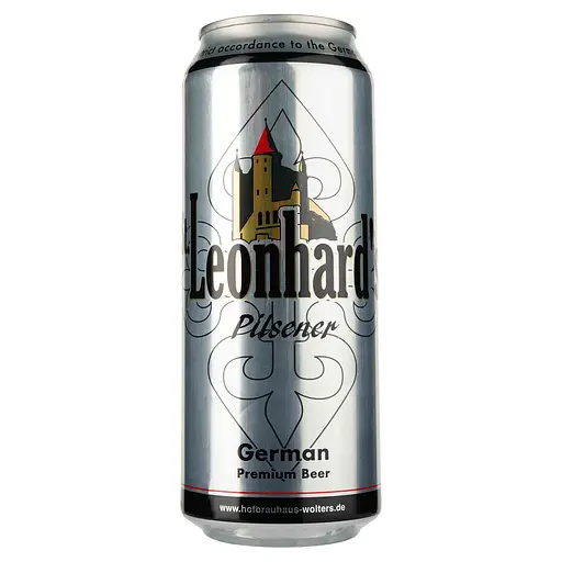 Пиво Leonhard's Pilsener світле, 4.9%, з/б, 0.5 л