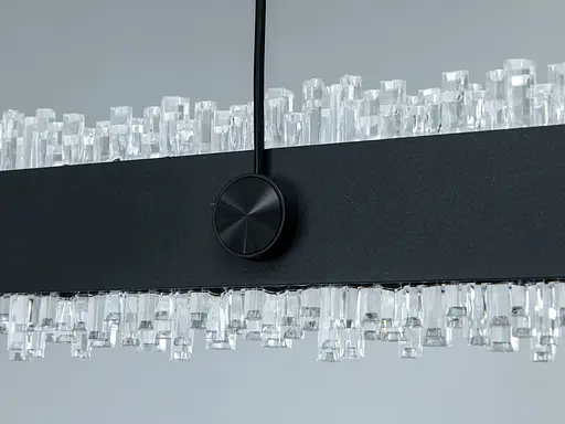 Світлодіодна підвісна люстра Romin чорна 52 Вт кристали - фото 4