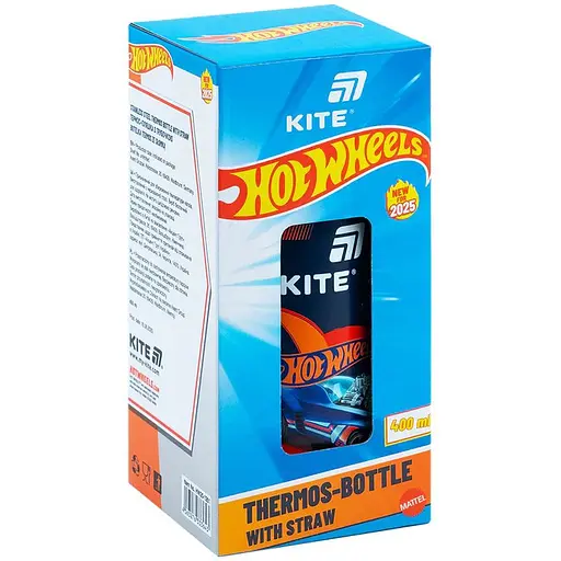 Термос с трубочкой Kite Hot Wheels 400 мл (HW25-1261) - фото 4