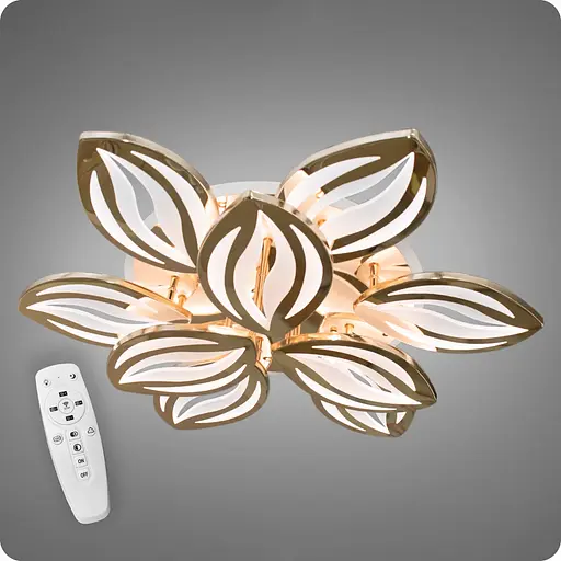 Люстра світлодіодна 517 Dlight 3color з пультом 165Вт Золото (01830) - фото 1