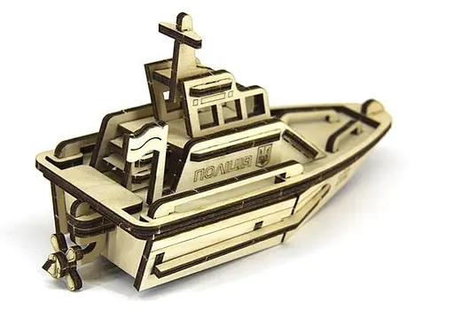 Дерев'яний конструктор Поліцейський Катер 46 деталей - фото 5