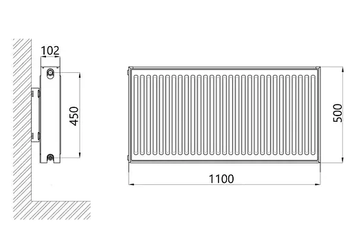 Радіатор сталевий Thermo Alliance IMAS 22 тип 500x1100 мм нижнє підключення (TAI225001100V) - фото 2