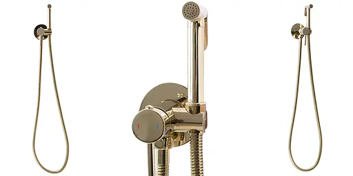 Набір гігієнічного душу прихованого монтажу Rea Loop L.gold золотий REA-B8979, Золотий - фото 5