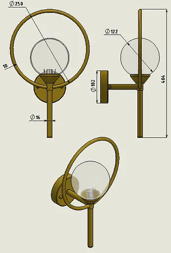 Настінний світильник, бра ARO PikArt арт. 22657 Коричневий - фото 2