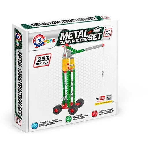 Конструктор металлический Кран ТехноК 4890TXK 253 детали - фото 1