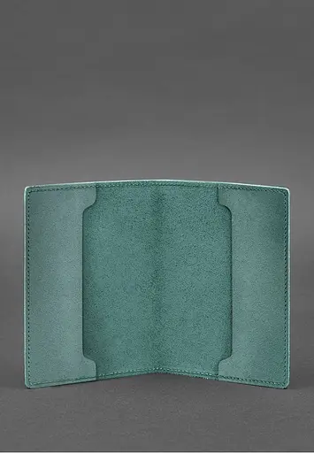 Кожаная обложка для военного билета офицера запаса 8.0 зеленая - фото 4