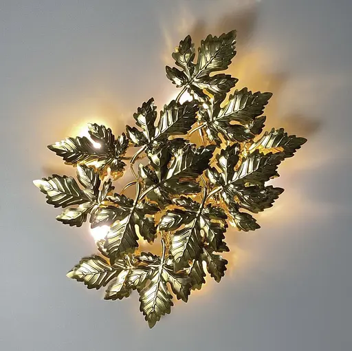 Світильник у флористичних мотивах з фактурного листя Line F Арт. WB5034-600-4P - фото 4