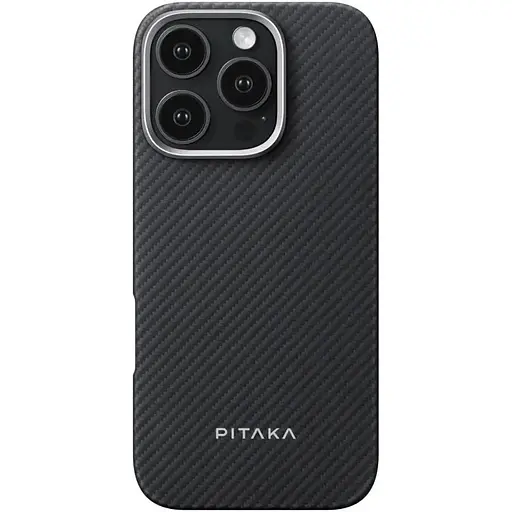 Чехол-накладка Pitaka Ultra-Slim Case Classic Twill 600D Black/Grey для iPhone 16 Pro Max - фото 1