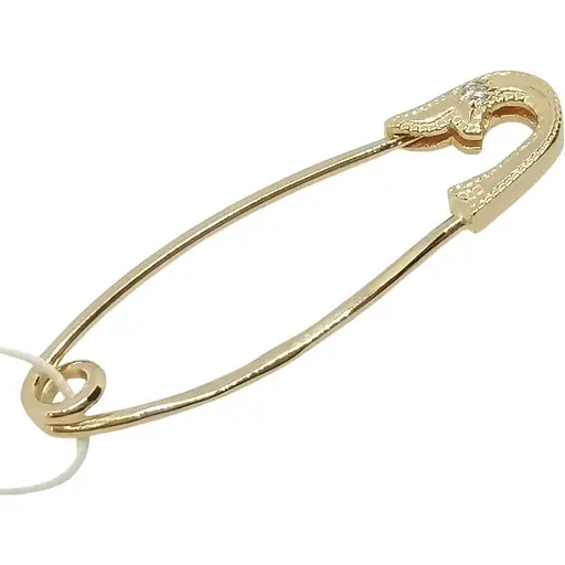 Золотая брошь-булавка Гаразд с фианитами. 3583387