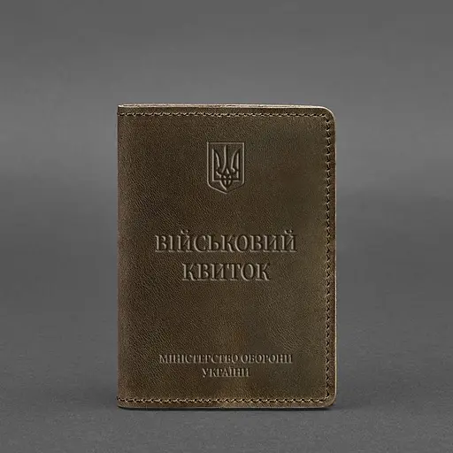Кожаная обложка для военного билета 7.0 темно-коричневая Crazy Horse - фото 6