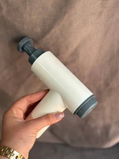 Перкусійний масажер YX-720S акумуляторний 1300 mAh Антицелюлітний вібромасажер для тіла 4 насадки Білий - фото 5