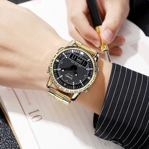 Наручний годинник чоловічий 1898GDBK Gold-Black Skmei acs0030483 - фото 3