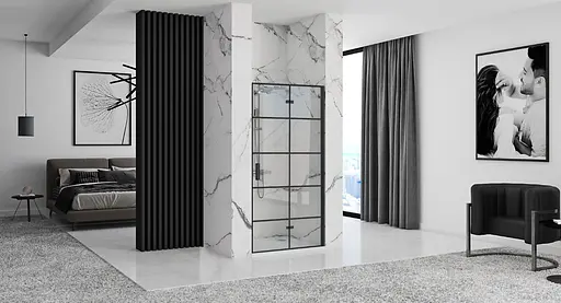 Душові двері Rea Molier 110 black REA-K5660, прозорий, чорний матовий - фото 3