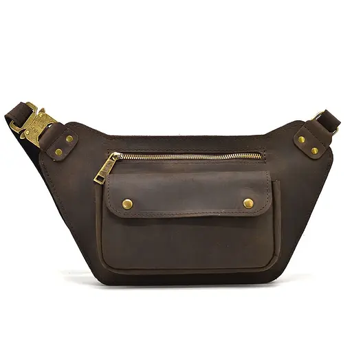 Кожаная мужская сумка на пояс TARWA 14х29х7 см sum0026013 - фото 1