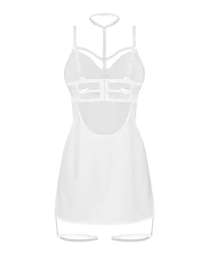 Пеньюар Obsessive Arrowel 2XL/3XL білий - фото 4