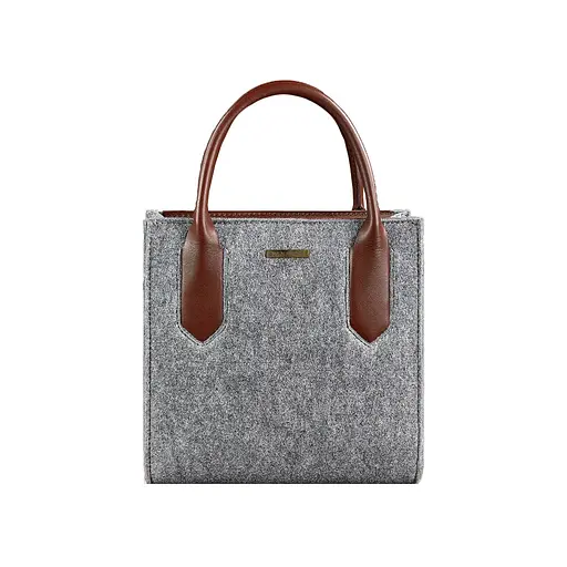 Фетрова жіноча сумка-кроссбоді Blackwood з шкіряними коричневими вставками - фото 8