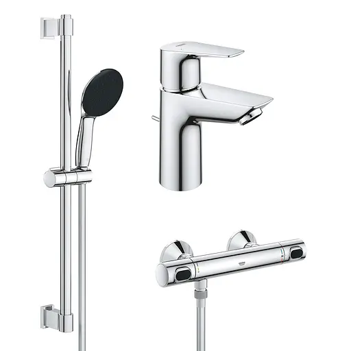 Комплект смесителей для душа с термостатом Grohe QuickFix UA202503TS, Хром - фото 1