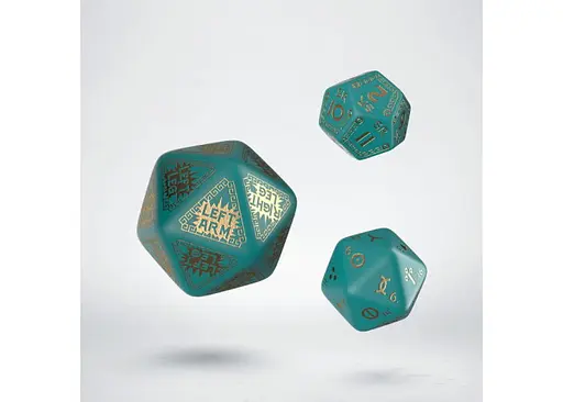 Набір кубиків RuneQuest Turquoise & gold Expansion Dice , 3 шт. (SRQE97) - фото 2