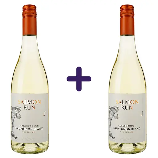 Вино Salmon Run Marlborough Sauvignon Blanc белое сухое 1.5 л (2 шт. х 0.75 л) - фото 1