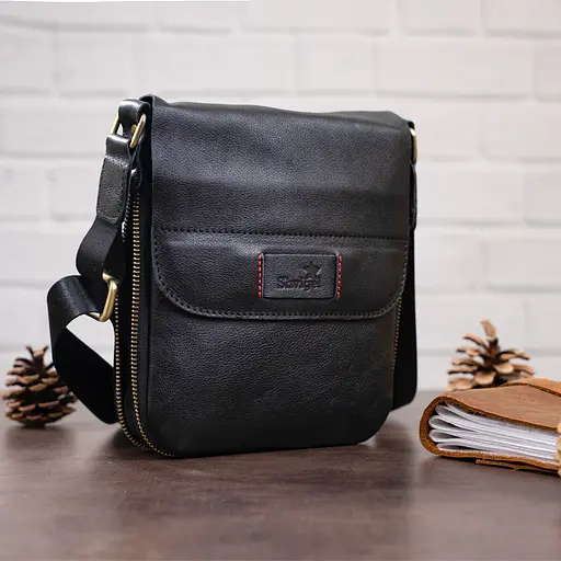 Сумка кожаная мужская SHVIGEL 21х18х2-3 см sum0012778 - фото 6