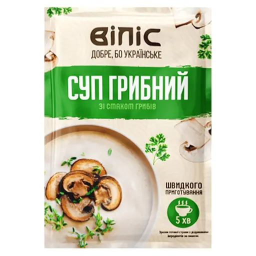 Суп швидкого приготування Віліс Грибний зі смаком грибів 18 г - фото 1