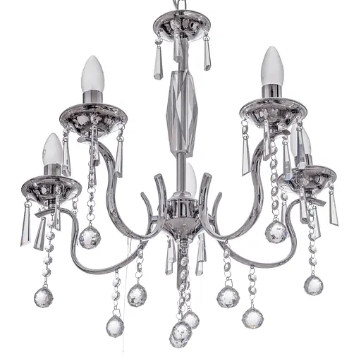 Люстра свеча Brille подвесная хрустальная E14 60W CH (BR-01313S/5) - фото 3