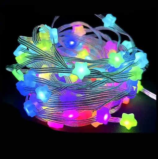 Гирлянда Sun Lamp Умная светодиодная музыкальная 33LED 5 метром большие Звездочки Multi USB - фото 4