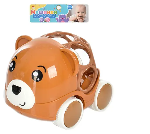 Брязкальце Oball Машинки для малюків 2856-1/2/4/5, на коліщатках, тваринки, 22x8.5x17 см (В асортименті)