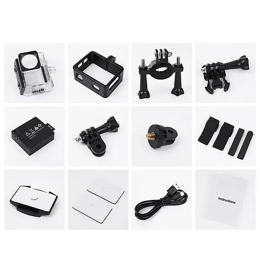 Экшн-камера Hoco DV103 Dual color screen sports camera Black - фото 5