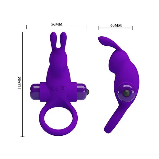 Виброкольцо Pretty Love Vibro Penis Ring Rabbit 11.3 см фиолетовый - фото 5