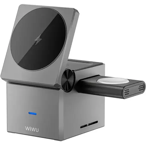 Беспроводное зарядное устройство для WiWU Wi-W030 Small Aquare 3 in 1 Wireless Charger Wi-W030 Серый - фото 1