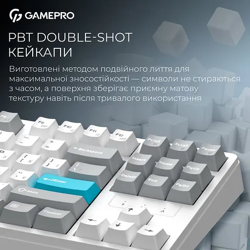 Клавіатура GamePro Asgard Ragnar Keychron Super Red Switch Wireless/Bluetooth/USB White бездротова (MK285WH) - фото 7