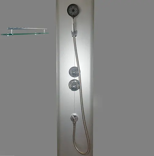 Душевой бокс без гидромассажа Mixxus Strong SB01-90x90x215-FB Satin с высоким поддоном MI6884, Хром матовый, матовый, хром матовый - фото 2