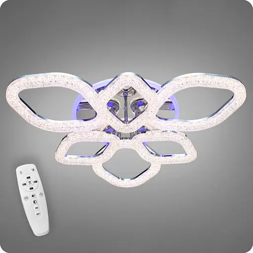 Люстра світлодіодна 517 Dlight 3color з пультом 125Вт Хром (01768) - фото 1